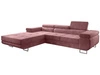 Ecksofa L-Form Links mit Schlaffunktion und Bettkasten Solam Rosa