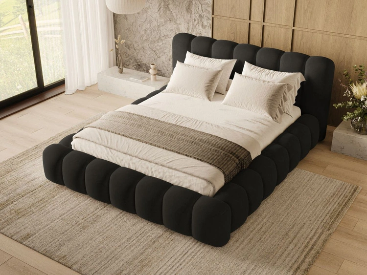 Polsterbett mit Bettkasten und Lattenrost 160x200 Averia Schwarz