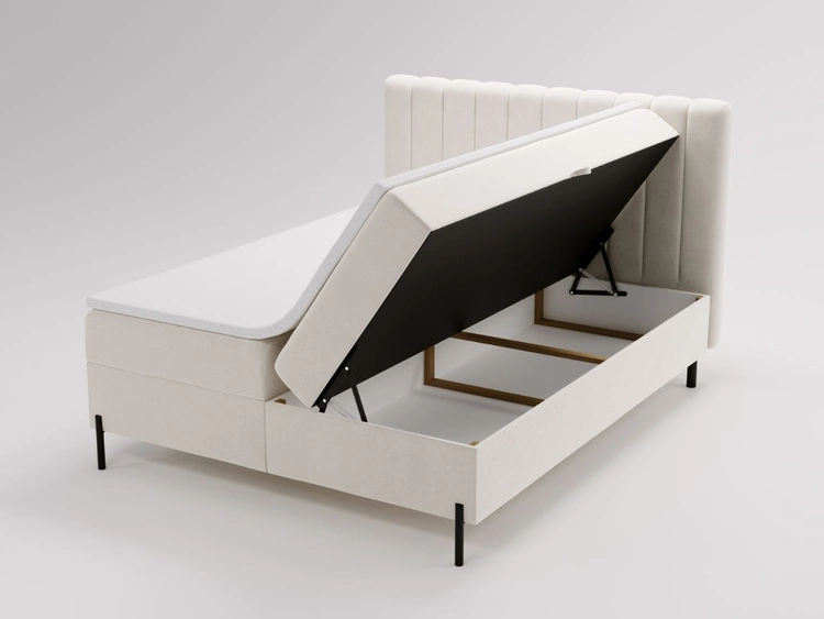 Boxspringbett mit Bettkasten 140x200 Primavera Creme