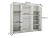 Schiebetürenschrank mit Spiegel und Lamellen 250 cm Loreto Weiß