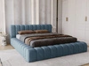 Polsterbett mit Bettkasten und Lattenrost 160x200 Italia Blau