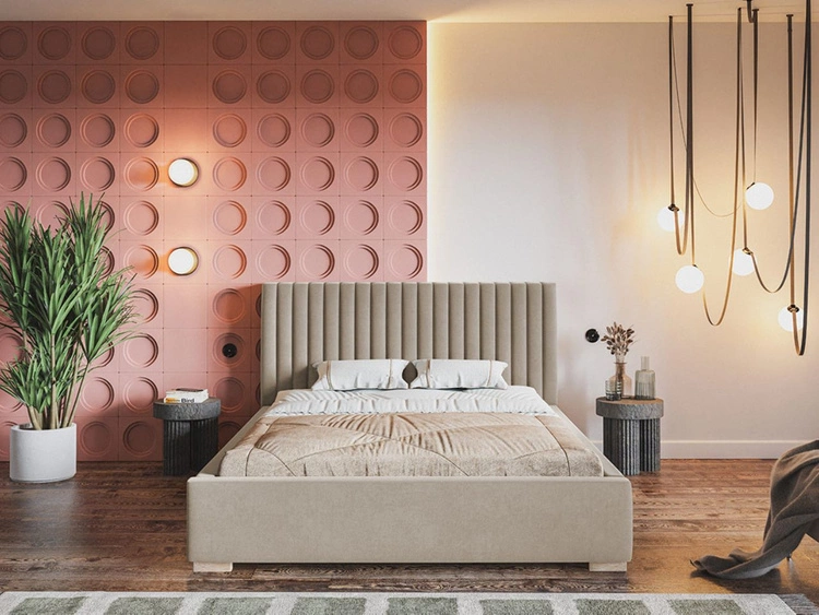 Polsterbett mit Bettkasten und Lattenrost 180x200 Toscania Beige