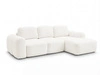 Ecksofa L-Form mit Schlaffunktion und Bettkasten Avelin Rechts Creme