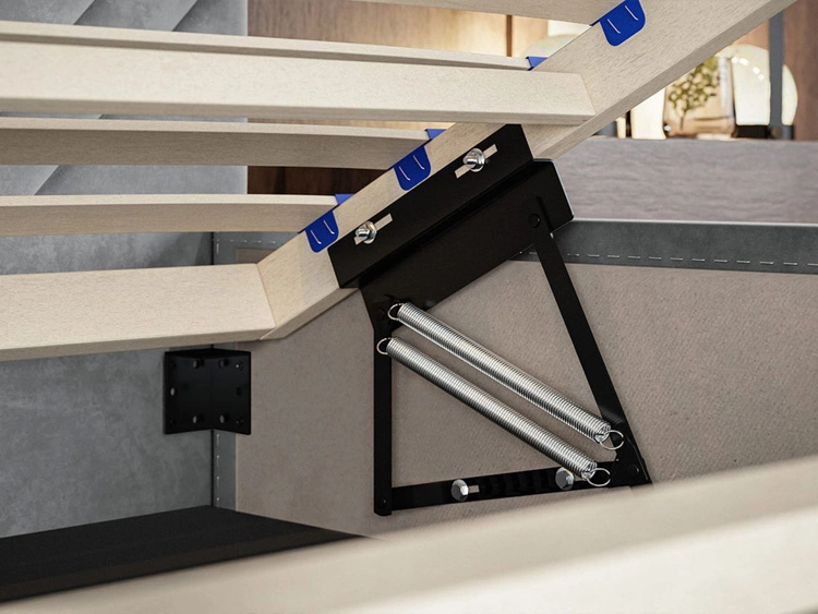 Polsterbett mit Bettkasten und Lattenrost 140x200 Loris Rosa