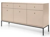 Kommode mit Türen sowie Schubladen mit Schwarz Metallbeinen 154 cm Amor Beige
