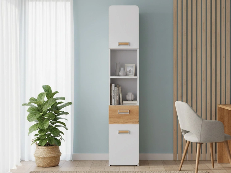 Ein Möbel-Set für ein Jugendzimmer Lindo Weiß, Nash Eiche