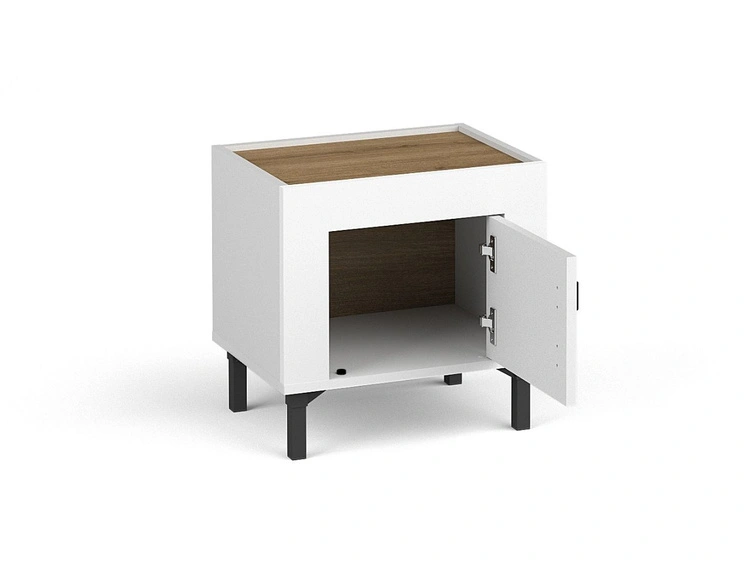 Nachtschrank mit schrank Messina Weiß