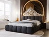 Polsterbett mit Bettkasten und Lattenrost 200x200 Cloud Bouclé-Stoff Schwarz