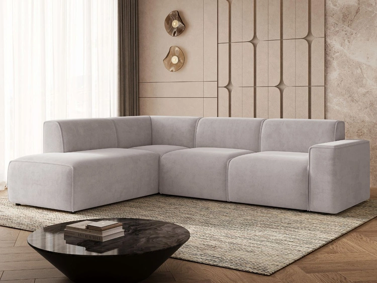 Ecksofa L-Form Links Eluno Grau