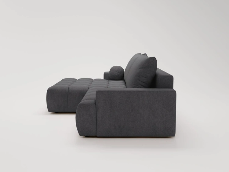 Ecksofa L-Form mit Schlaffunktion und Bettkasten Havi Links Graphit