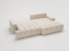 Ecksofa L-Form mit Schlaffunktion und Bettkasten Havi Rechts Hellbeige