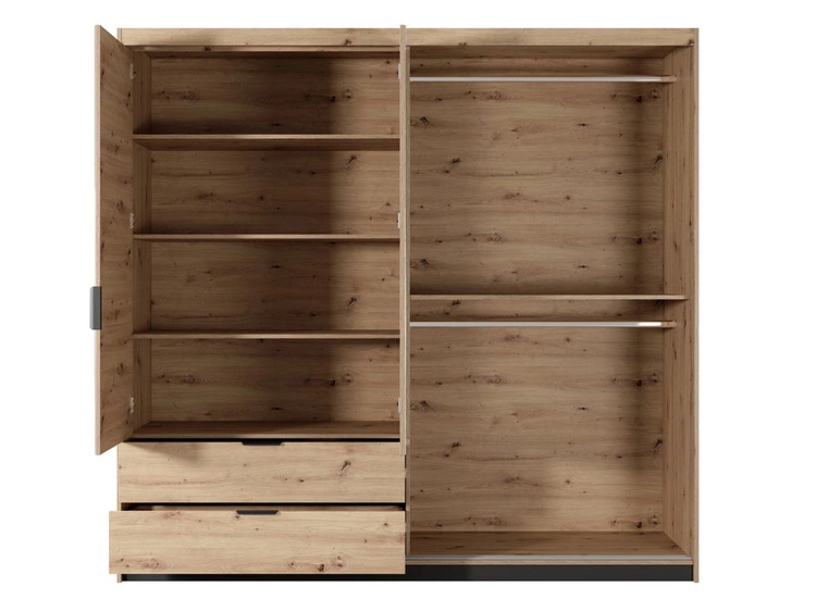 Turia Schlafzimmermöbel-Set Eiche Artisan, Anthrazit