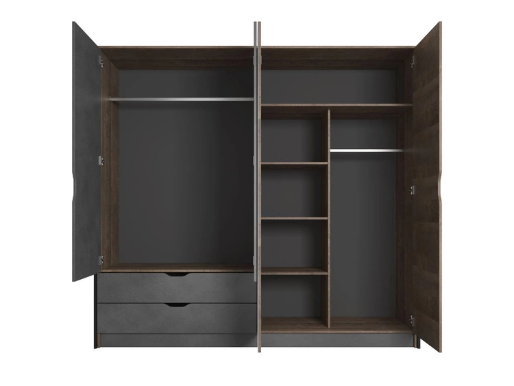 Kleiderschrank mit Spiegel Denis Dunkelbraun