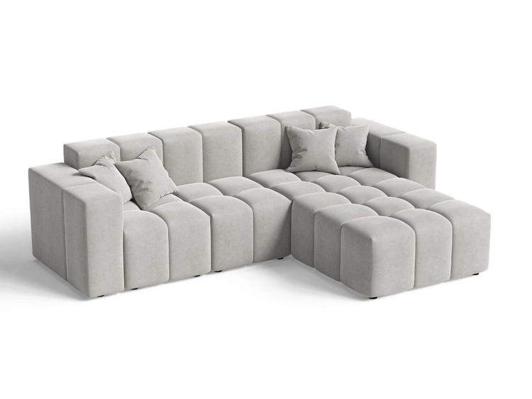 Ecksofa L-Form Rechts Moderne Ecksofa Loopo Grau