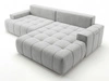 Ecksofa L-Form mit Schlaffunktion und Bettkasten Tulio Rechts Grau