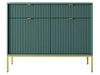 Kommode mit Türen und Schubladen Amber Grün, Gold Frame