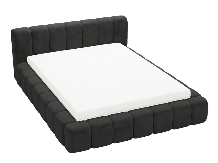 Polsterbett mit Bettkasten und Lattenrost 180x200 Ibiza Schwarz