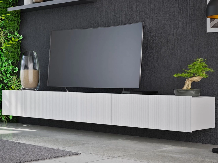 Set mit zwei TV-Lowboard mit Türen 150 cm Kioto Weiß matt