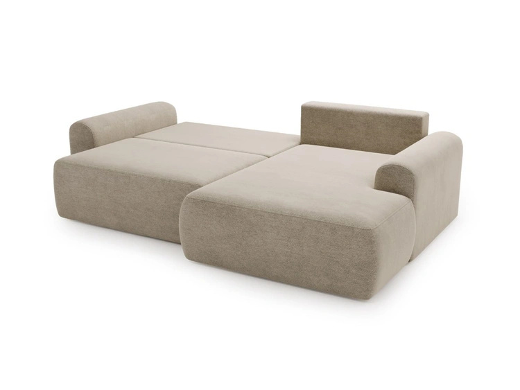 Ecksofa L-Form mit Schlaffunktion und Bettkasten Savana Rechts Beige