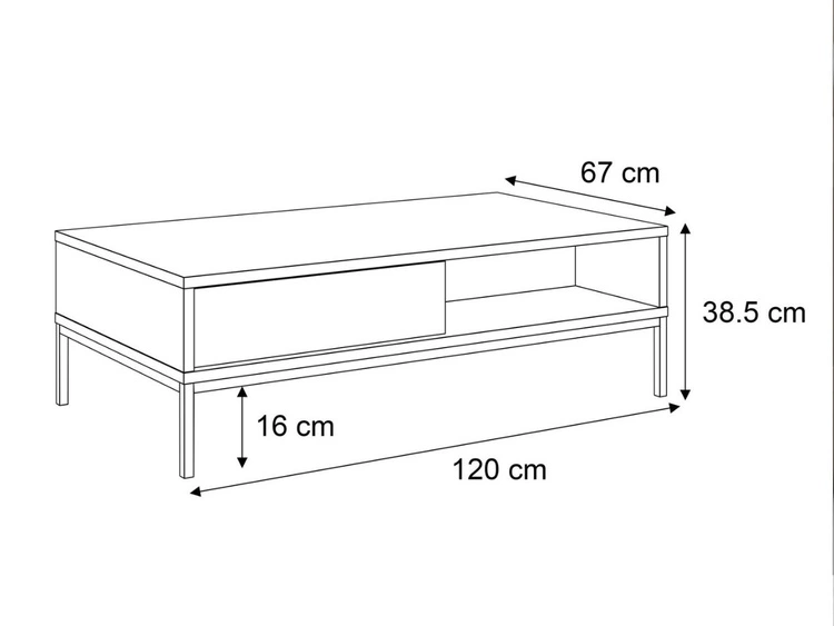 Couchtisch mit Stauraum Tavio Schwarz
