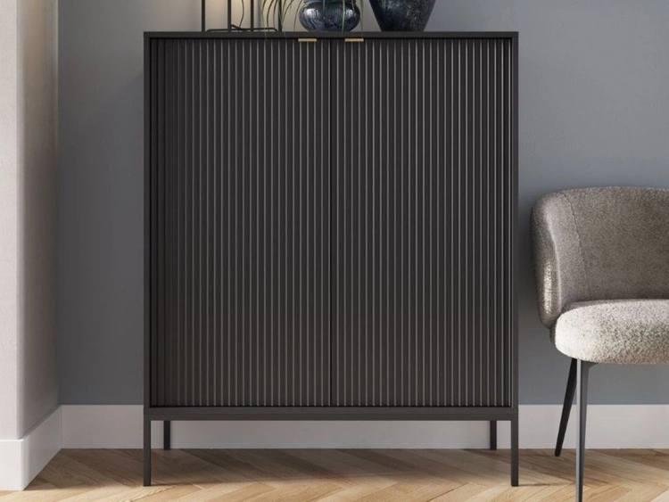 Wohnzimmerset Amber Schwarz