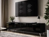 TV-Lowboard mit Türen auf Silbernen Metallbeinen 200 cm Noaé Schwarz Hochglanz