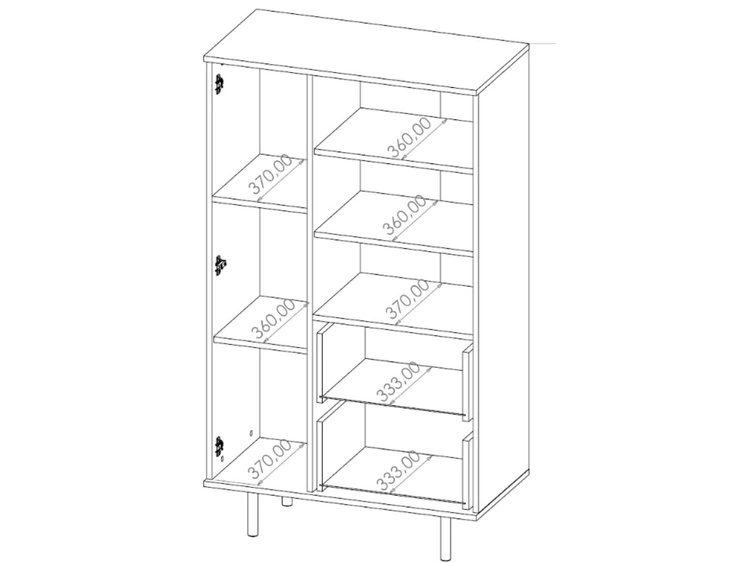 Regal mit Schubladen und Türe Ankara Schwarz Matt