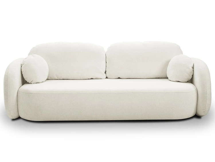 Schlafsofa mit Bettfunktion und Bettkasten Oreo Creme