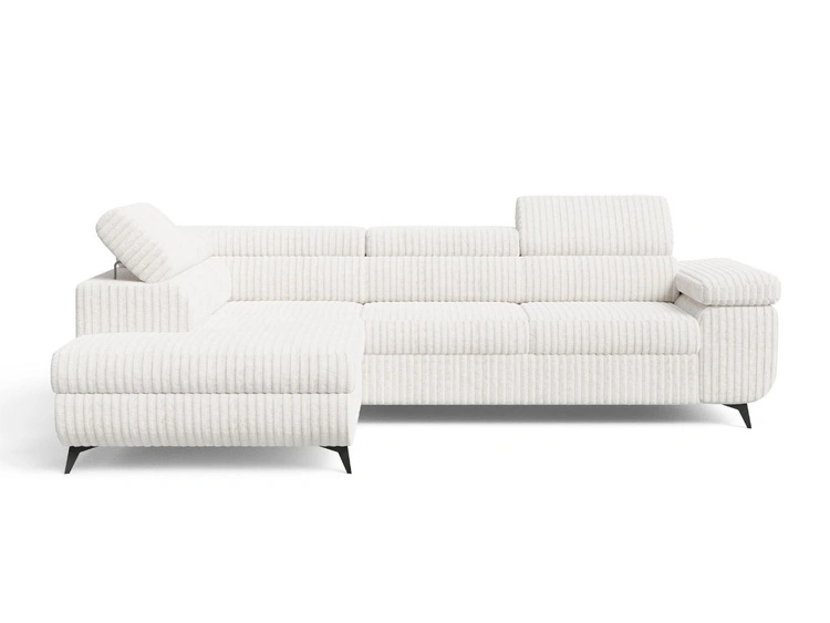 Ecksofa L-Form mit Schlaffunktion und Bettkasten Argon Links Creme