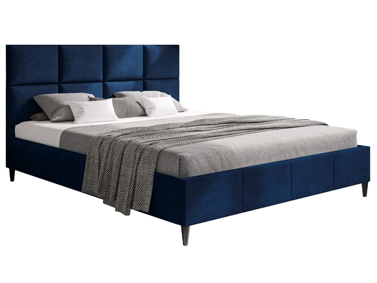Polsterbett mit Lattenrost 160x200 Luxe Dunkelblau