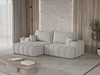 Ecksofa L-Form Links mit Schlaffunktion und Bettkasten Caleo Hellgrau