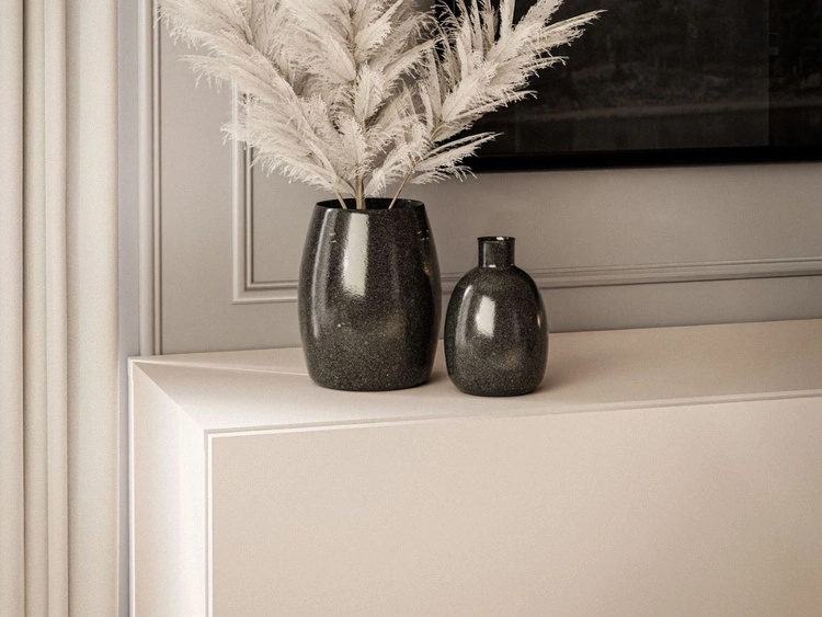 TV-Schrank für das Wohnzimmer 180 cm mit schwarzen Metallbeinen und LED-Beleuchtung Aurelie Kaschmir matt