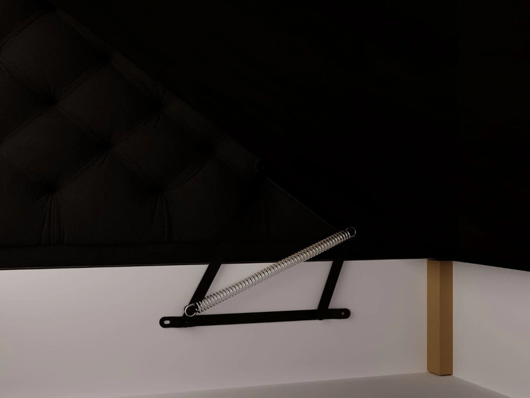 Boxspringbett mit Bettkasten 140x200 Bergamo Schwarz