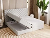 Boxspringbett mit Bettkasten 200x200 Bergamo Hellgrau