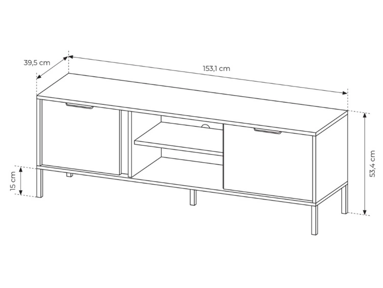 TV-Lowboard mit Türen Drino Anthrazit