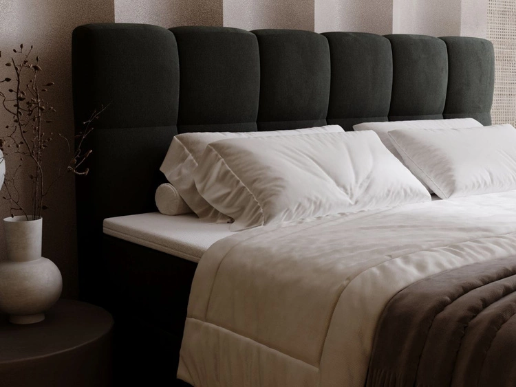 Boxspringbett mit Bettkasten 180x200 Maison Dunkelgrau