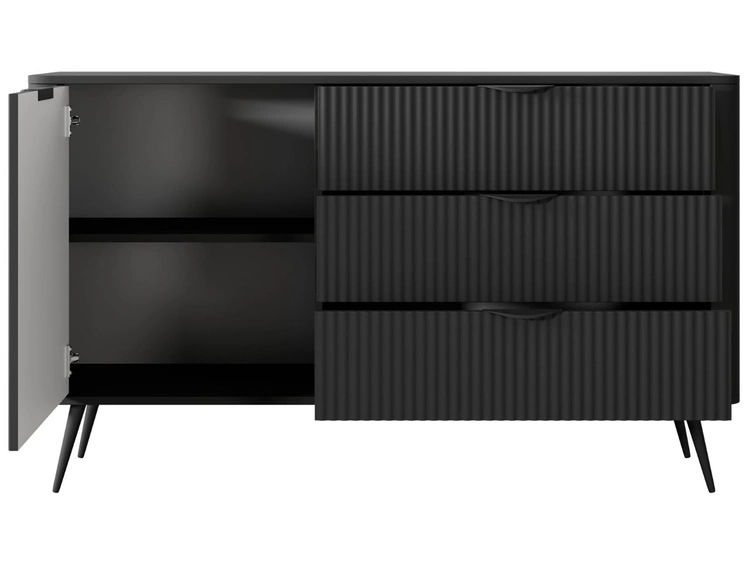 Kommode mit Türe und Schubladen Latina Schwarz