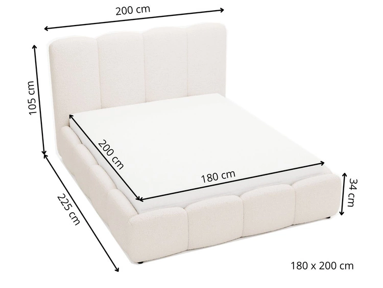 Polsterbett mit Bettkasten und Lattenrost 180x200 Galli Schwarz