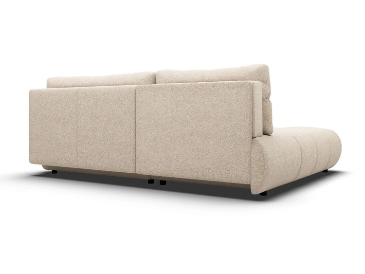 Ecksofa mit Schlaffunktion und Bettkasten Links Milet Beige