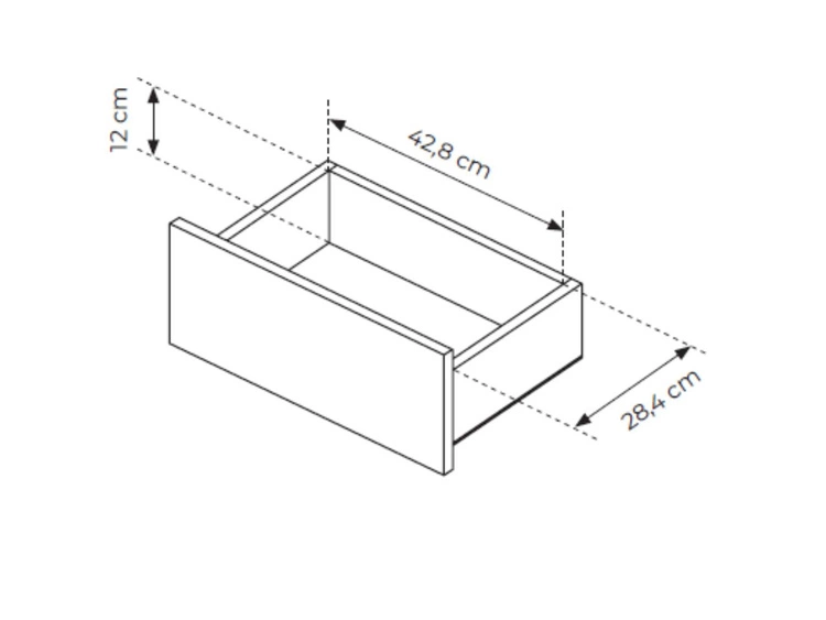 Nachttisch mit Schublade Fascino Eiche Cremona, Schwarz