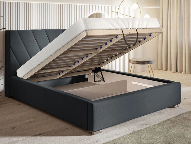 Polsterbett mit Bettkasten und Lattenrost 180x200 Tivoli Dunkelblau