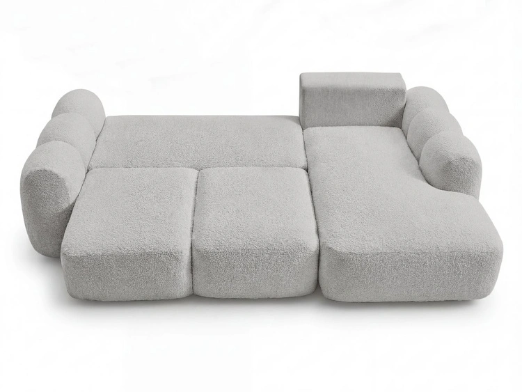 Ecksofa L-Form mit Schlaffunktion und Bettkasten Avelin Rechts Grau