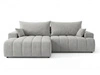 Ecksofa L-Form Links mit Schlaffunktion und Bettkasten Caleo Hellgrau