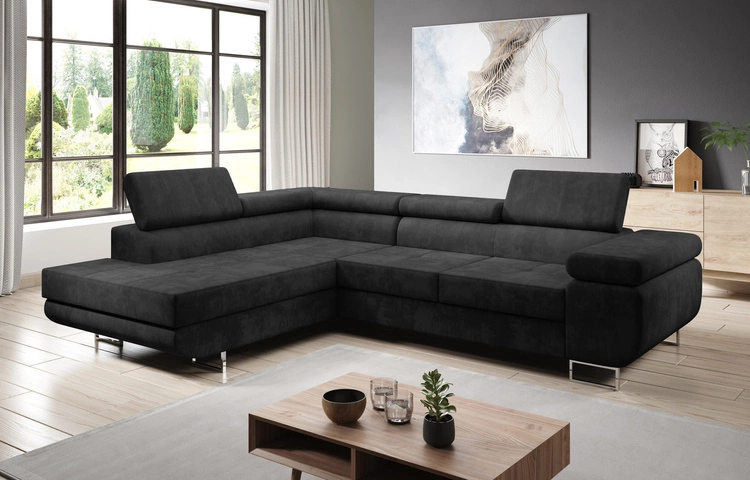 Ecksofa L-Form links Solam L - Schwarz