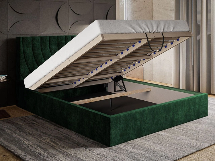 Polsterbett mit Bettkasten und Lattenrost 160x200 Corti Schwarz