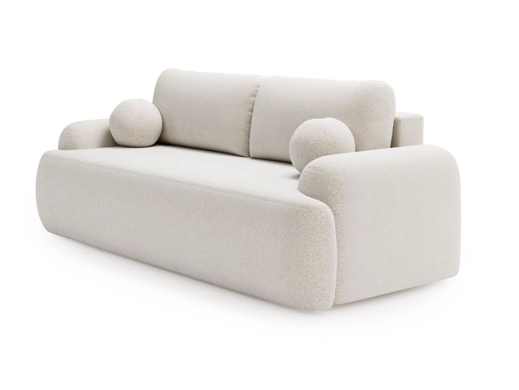 Sofa mit Schlaffunktion und Bettkasten Aurio Weiß