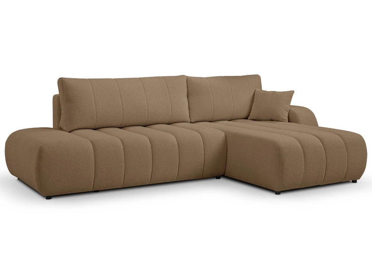 Ecksofa mit Schlaffunktion und Bettkasten Rechts Adoro Braun