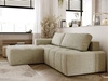 Ecksofa L-Form Links mit Schlaffunktion und Bettkasten Lana Beige