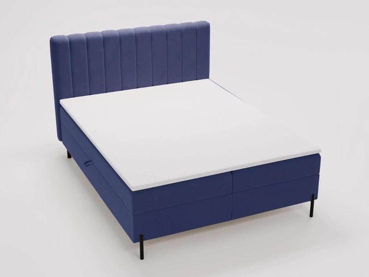 Boxspringbett mit Bettkasten 160x200 Primavera Dunkelblau