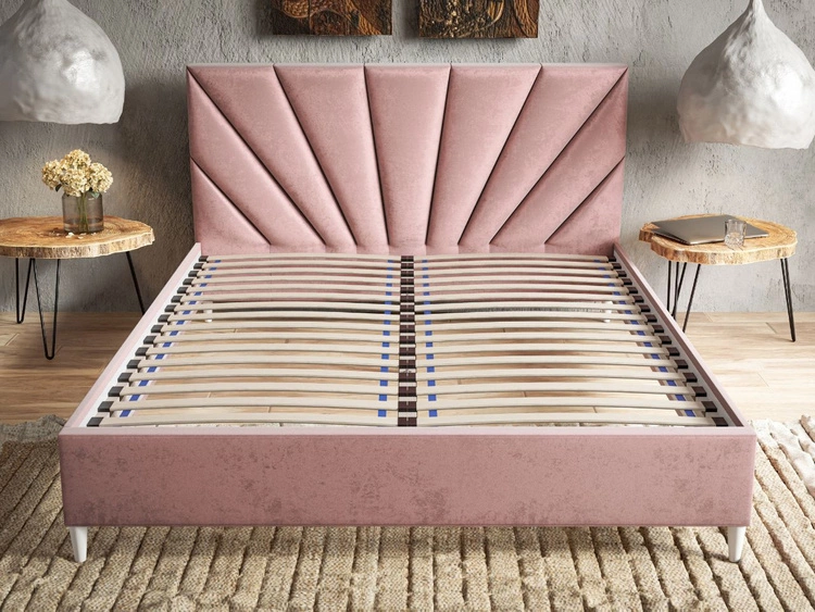 Polsterbett mit Lattenrost 140x200 Fuzi Rosa